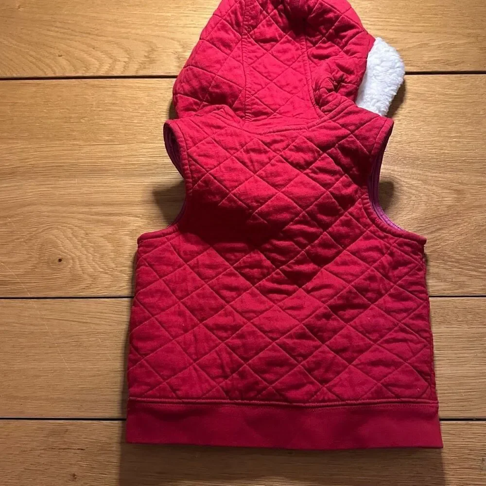 Janie and Jack quilted vest red and pink 2t